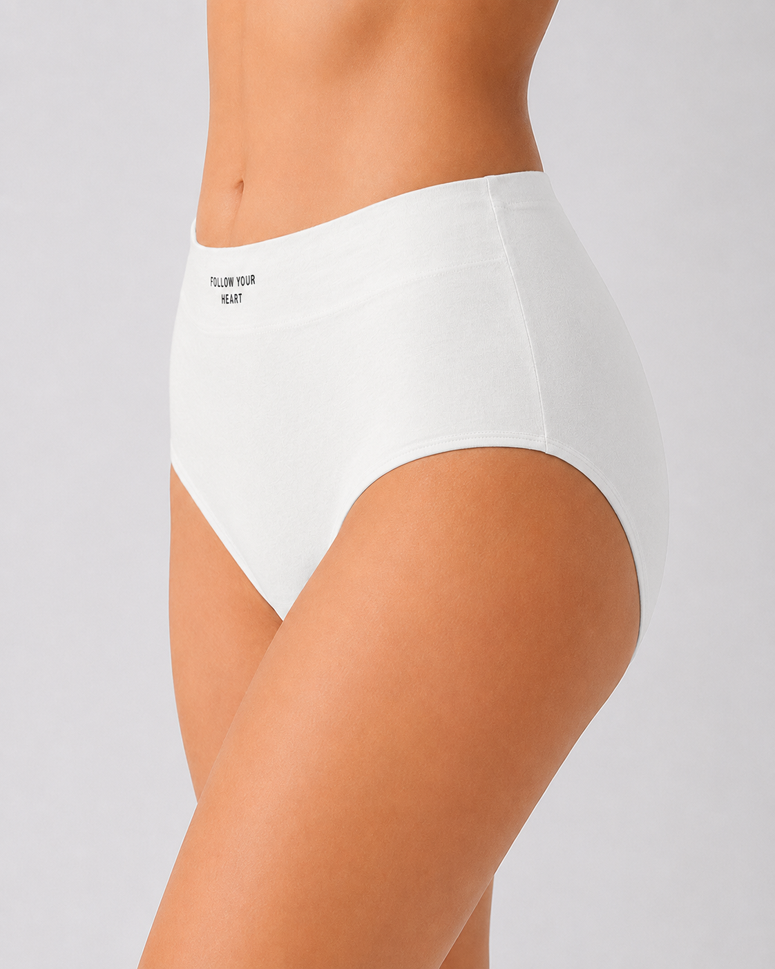 Plus Size 5-Pack Pure Cotton Antibacterial Mid-Waist Panties