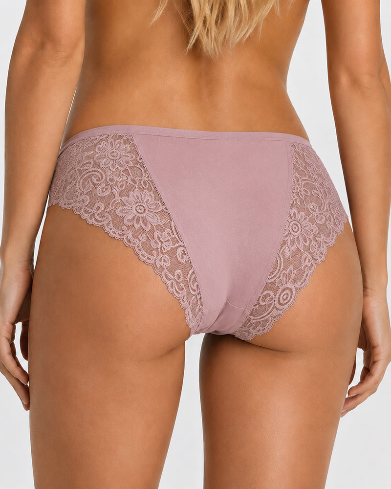 5-Pack Lace Openwork Cotton Crotch High Elastic Panties