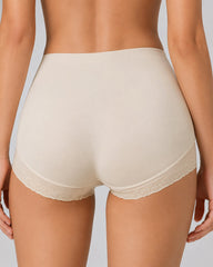 2-Pack High Waist Tummy Control Seamless Cross-over Sheer Mesh Boxer Briefs