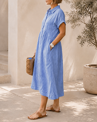 Casual Loose Striped Long Shirt Dress