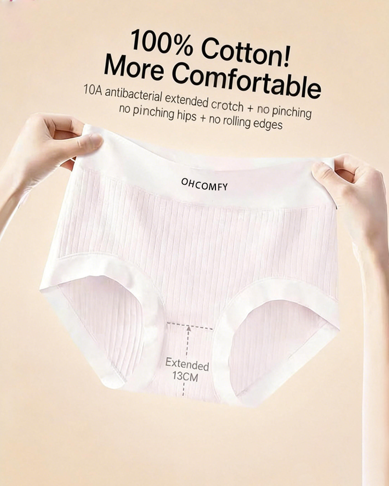 Five-pack Cotton Antibacterial Seamless Breathable Briefs