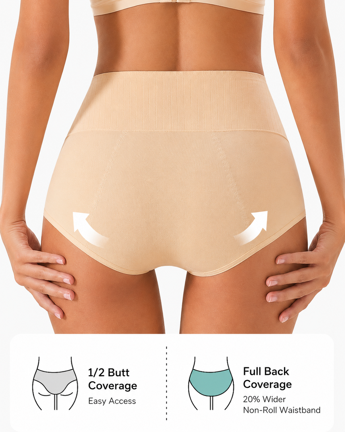 3-Pack High Waist Pure Cotton Comfortable Leak-proof Menstrual Panties