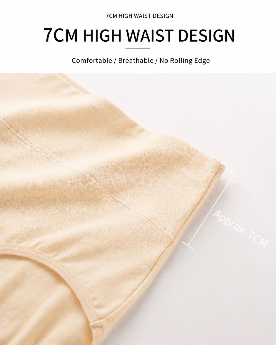 5-Pack High Waist Pure Cotton Breathable Comfortable Panties