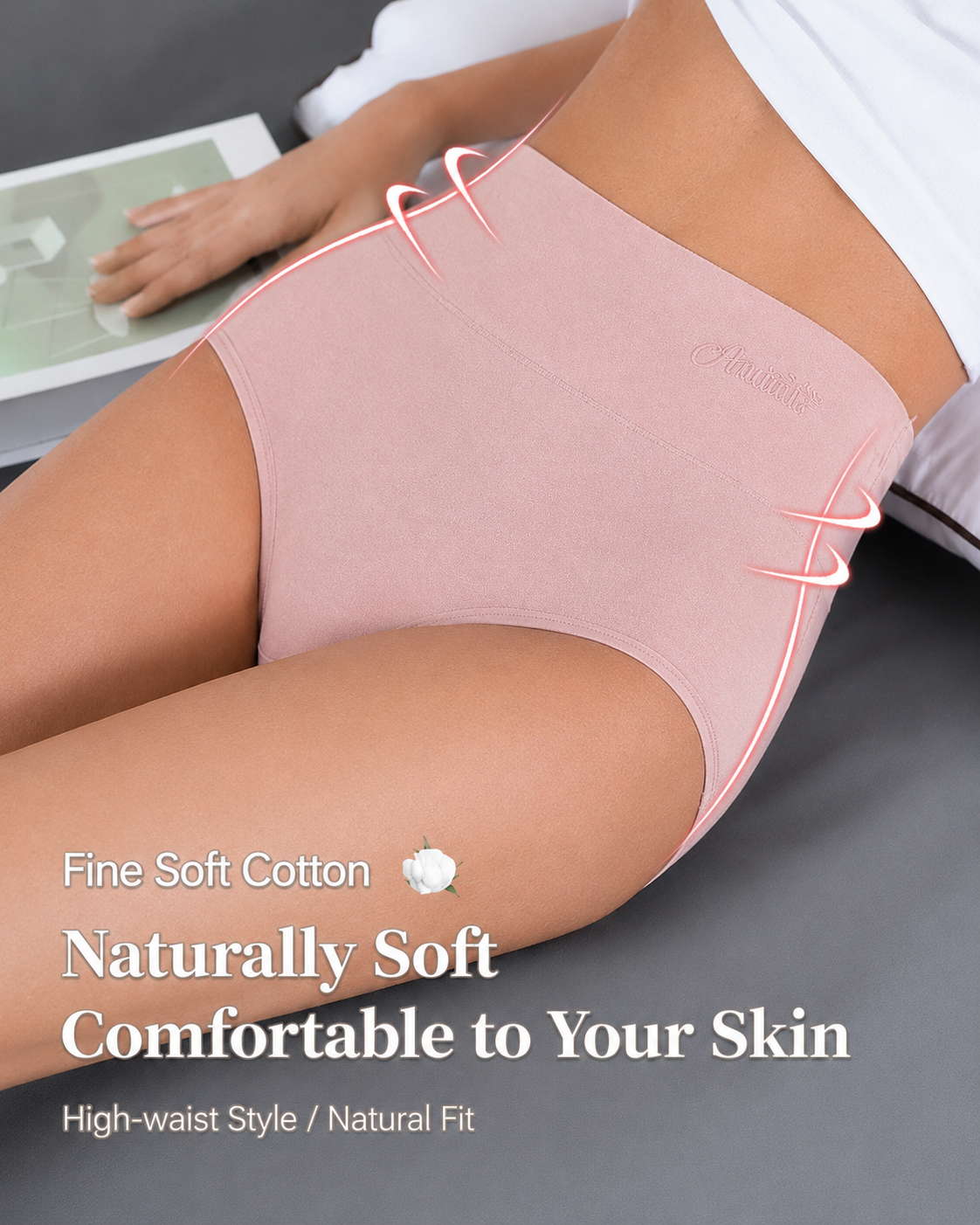 5-Pack Plus Size High Waist Tummy Control Pure Cotton Breathable Briefs