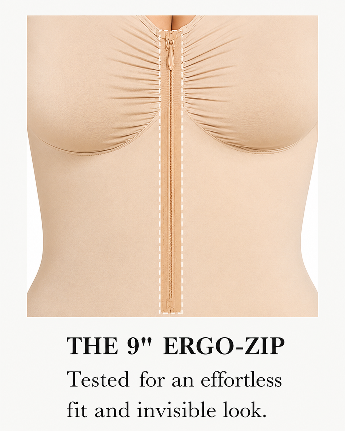 Women's Seamless Double-Layer Tummy Control Zipper Bodysuit Shapewear