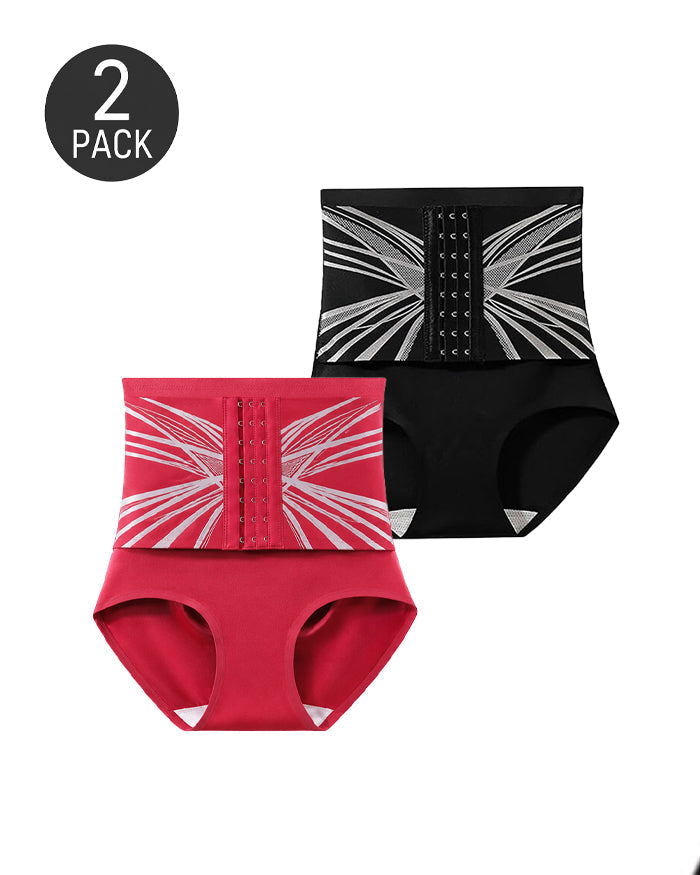 2-Pack Seamless Tummy Control Adjustable Hook-Up Shaping Panties