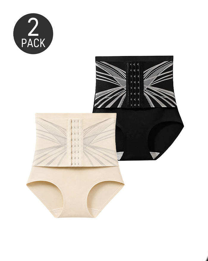 2-Pack Seamless Tummy Control Adjustable Hook-Up Shaping Panties