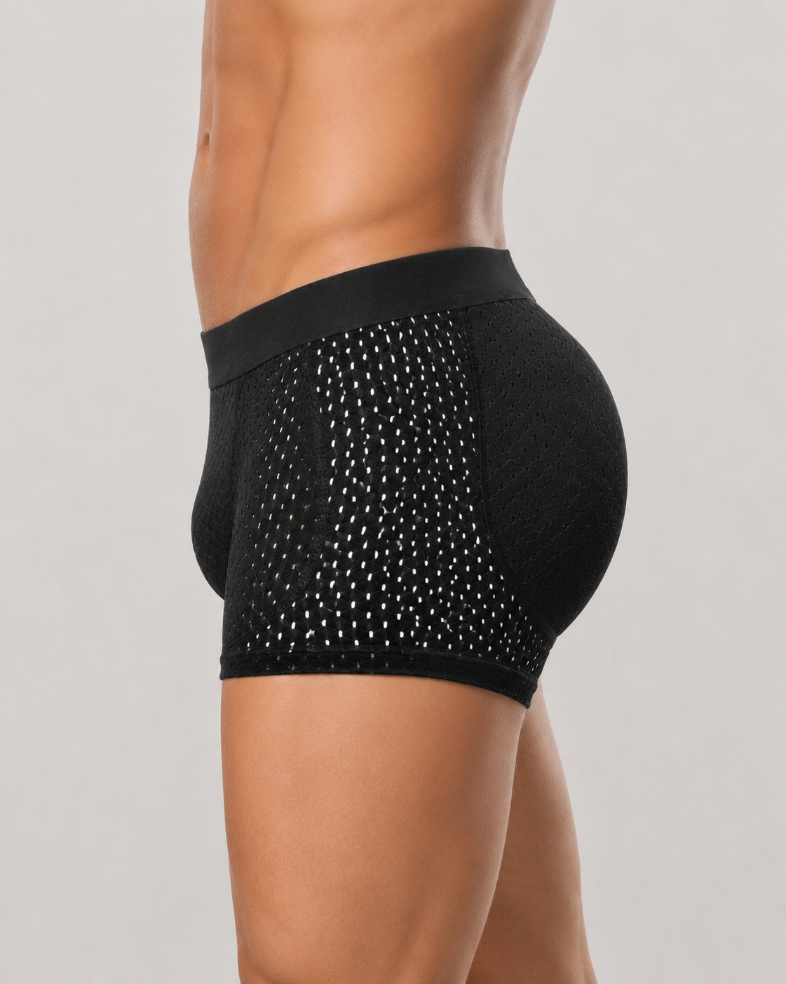 2-Pack Men's Breathable Mesh with Removable Pads for Buttock Shaping Panties