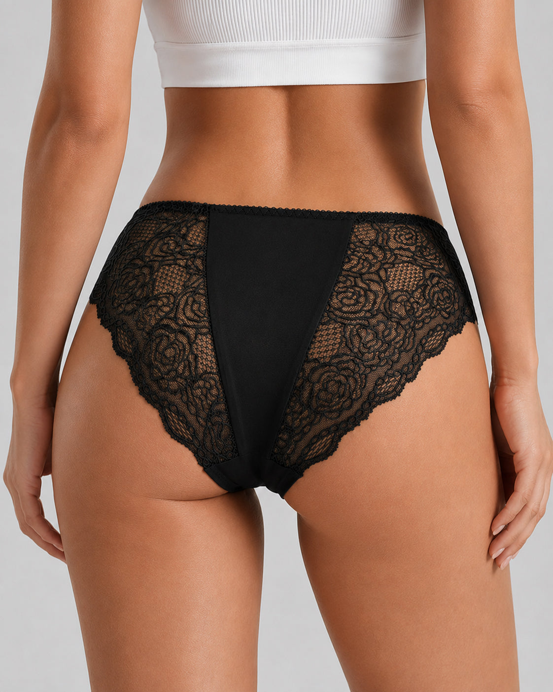 5-Pack See-through Floral Lace Seamless Panties