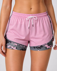 Casual Stretch Colorblock Lined Athletic Shorts