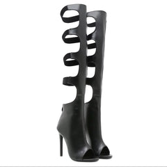 Eilyken Design Style Peep Toe Narrow Band Women Boots