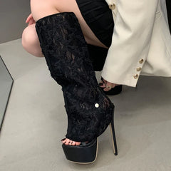 Eilyken Design Style Removable Lace Buckle Strap Woman's Boots
