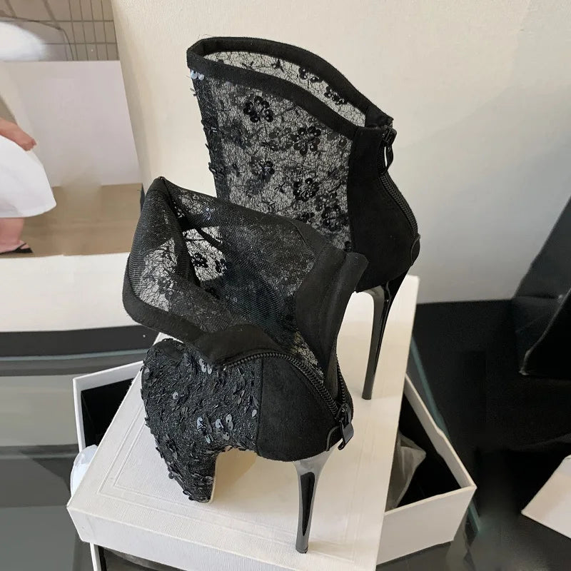 Eilyken Platform Breathable Mesh Women Ankle Boots