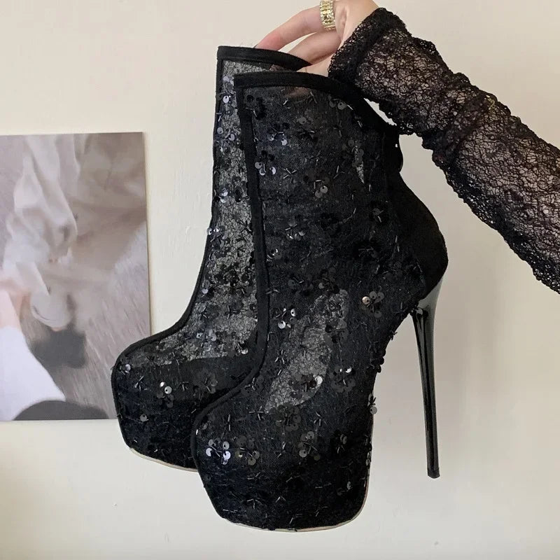 Eilyken Platform Breathable Mesh Women Ankle Boots