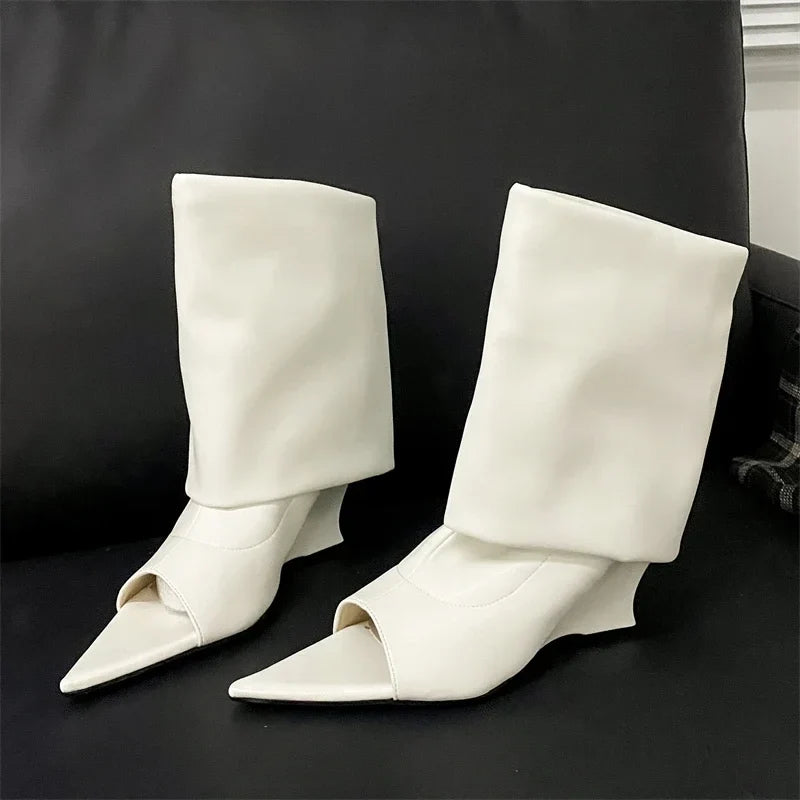 Eilyken Pointed Peep Toe Women Boots