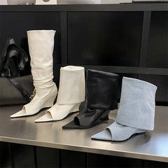 Eilyken Pointed Peep Toe Women Boots