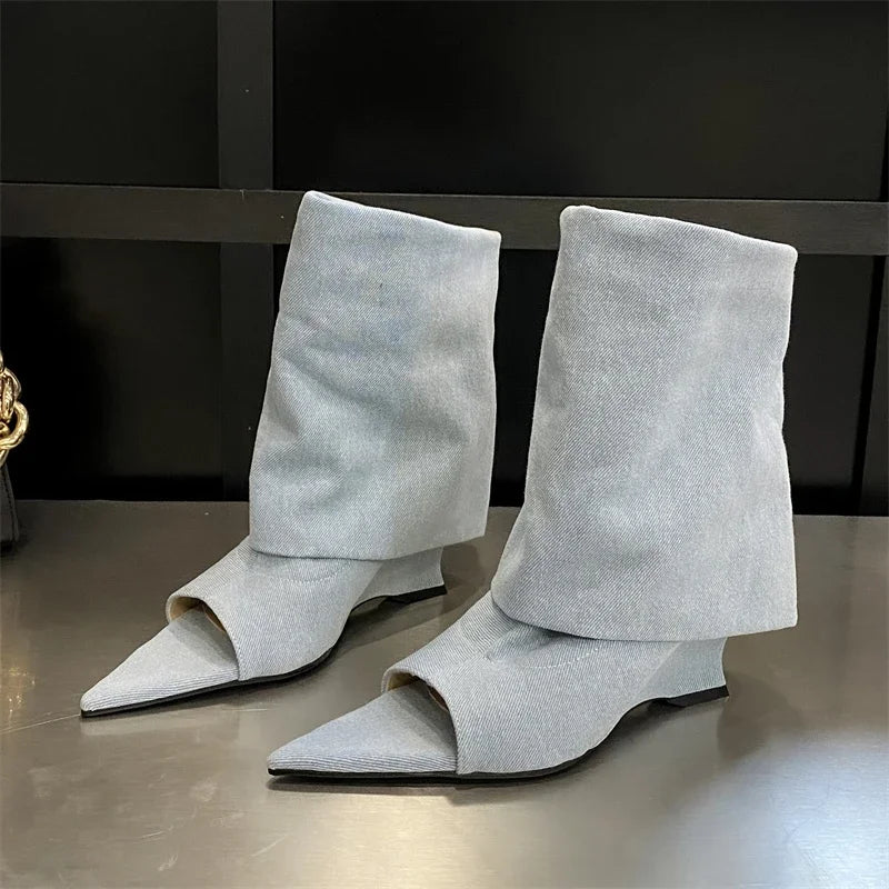 Eilyken Pointed Peep Toe Women Boots