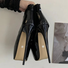 Eilyken Design Narrow Band Peep Toe Platform Ankle Boots