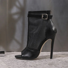 Eilyken Design Peep Toe Hollow Breathable Mesh Woman Boots