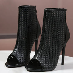 Eilyken Sexy Peep Toe Women Ankle Boots