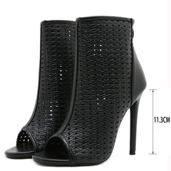 Eilyken Sexy Peep Toe Women Ankle Boots