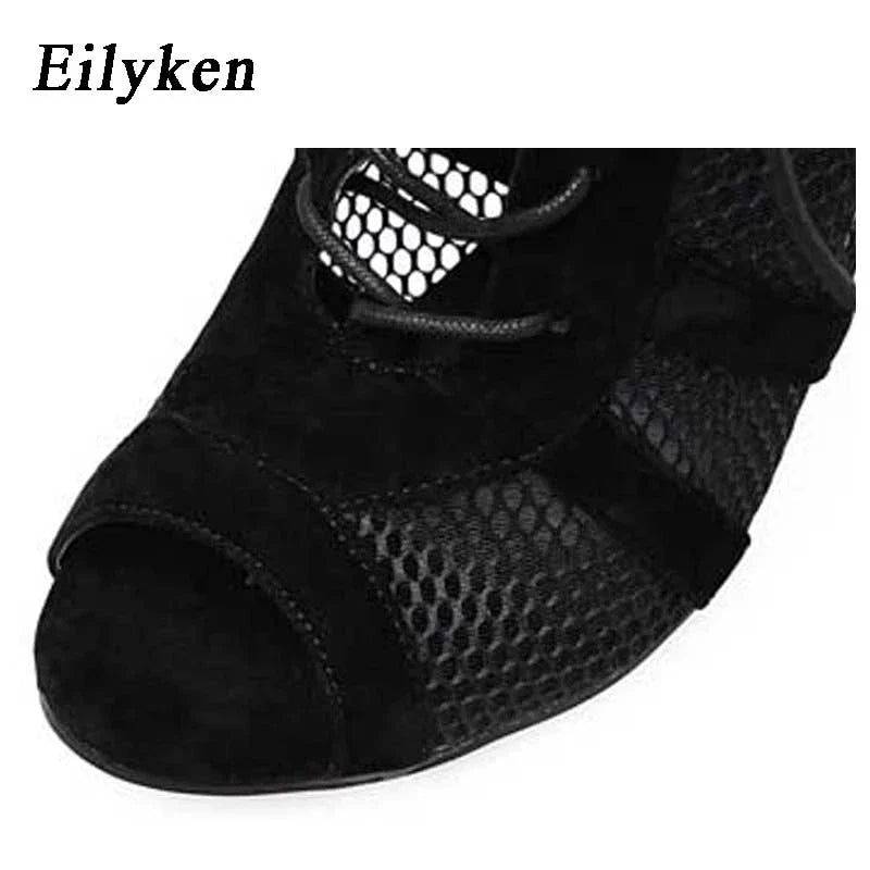 Eilyken Spring Autumn Sexy Open Toe Women Sandals Boots