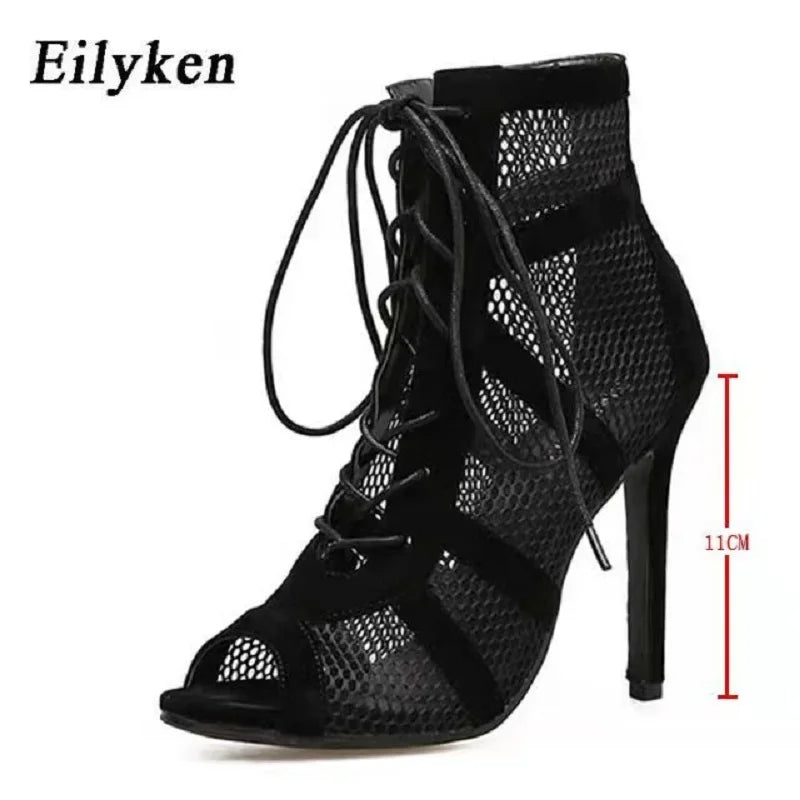 Eilyken Spring Autumn Sexy Open Toe Women Sandals Boots