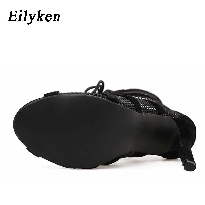 Eilyken Spring Autumn Sexy Open Toe Women Sandals Boots