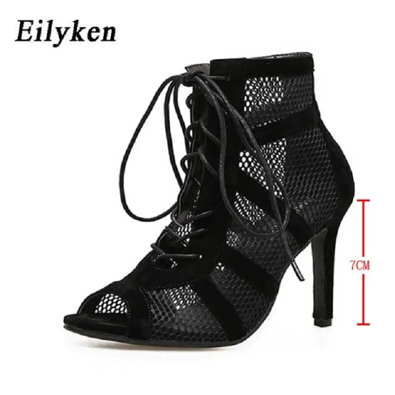 Eilyken Spring Autumn Sexy Open Toe Women Sandals Boots