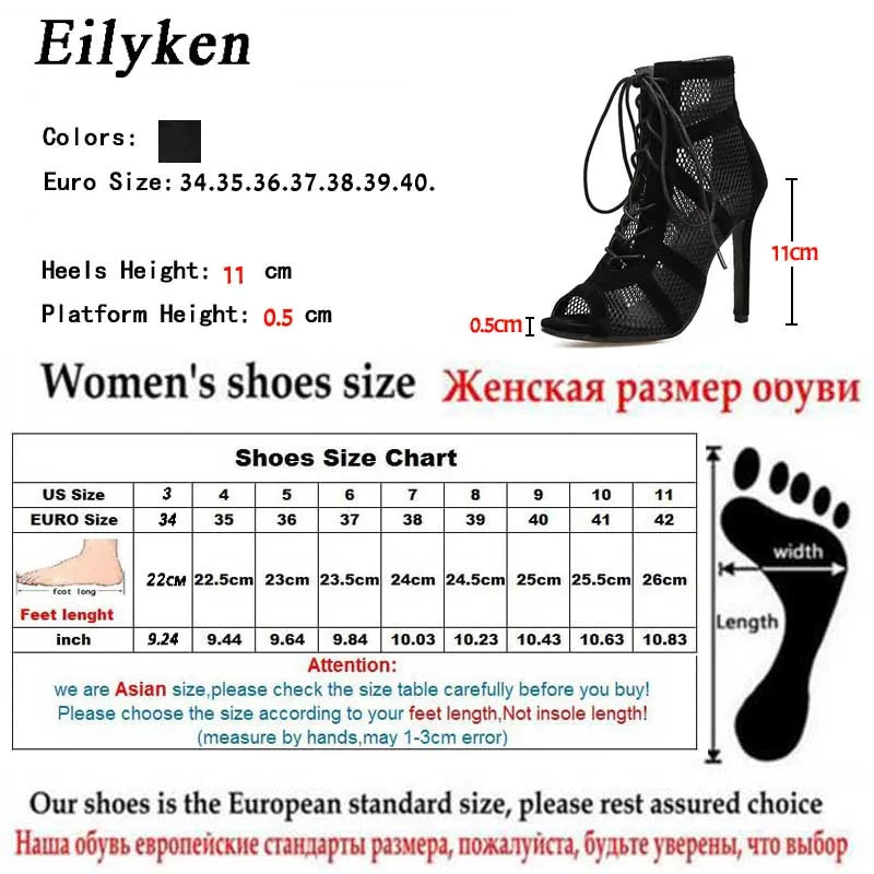 Eilyken Spring Autumn Sexy Open Toe Women Sandals Boots