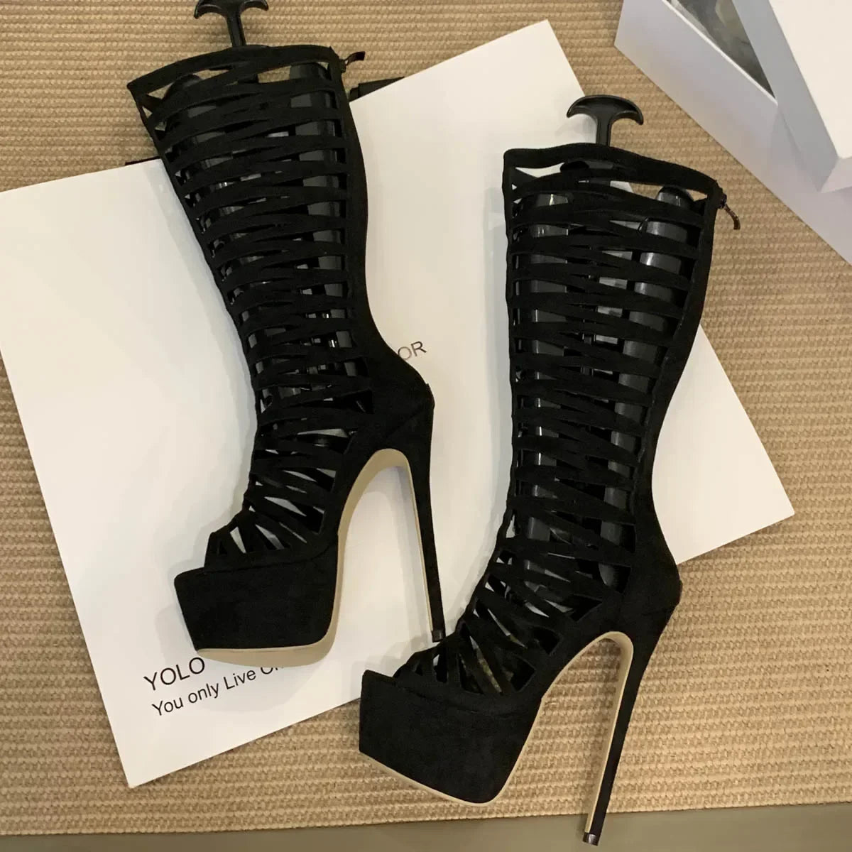Eilyken Spring Open Toe Women Knee High Boots