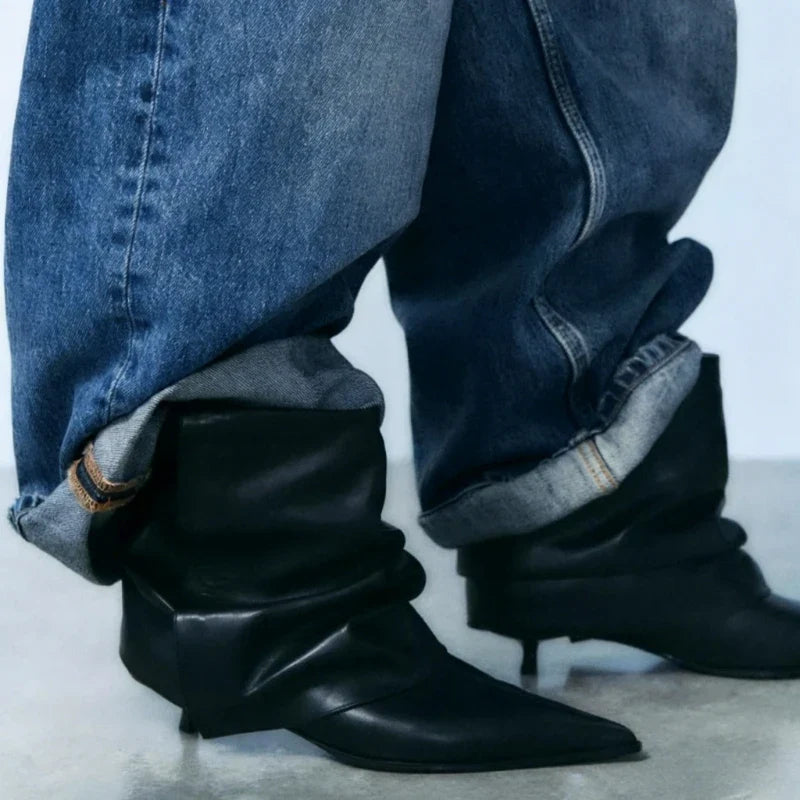 Elegant Kitten Heel Ankle Boots
