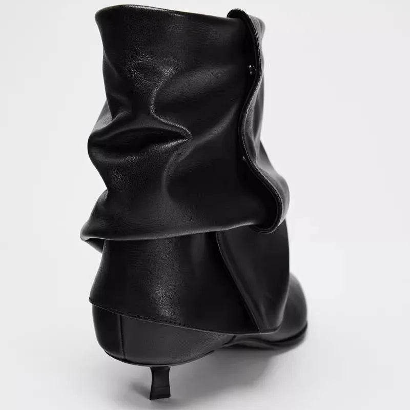 Elegant Kitten Heel Ankle Boots