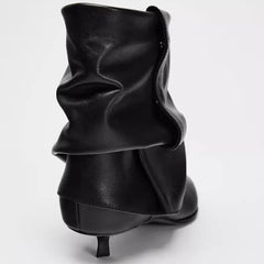 Elegant Kitten Heel Ankle Boots