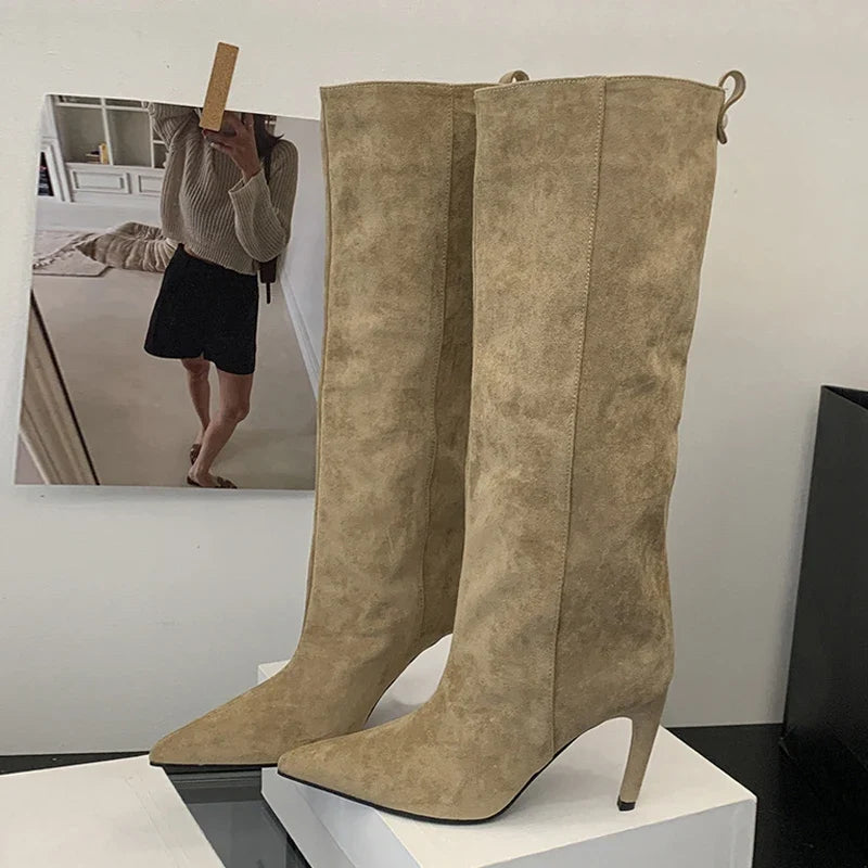 Elegant Style Slim Knee High Boots
