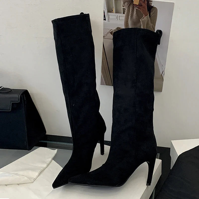 Elegant Style Slim Knee High Boots