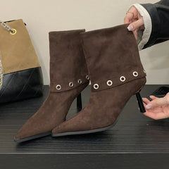 Elegant Pointed Toe Thin Heel Ankle Boots