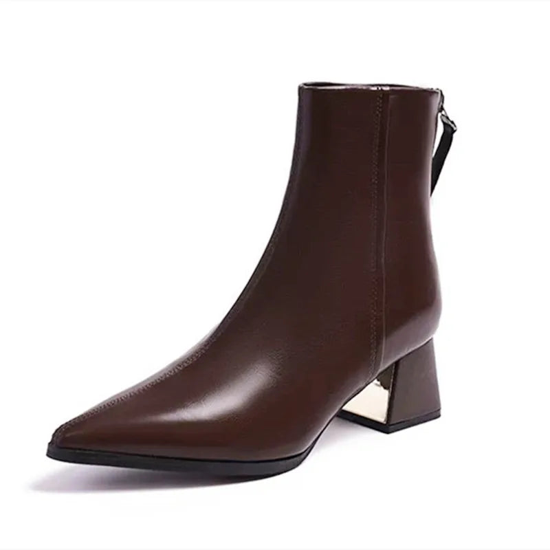 Elegant Soft Leather Ankle Boots
