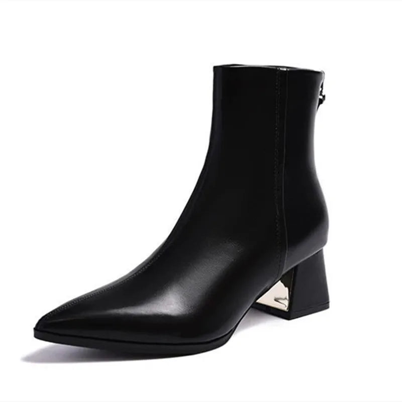 Elegant Soft Leather Ankle Boots