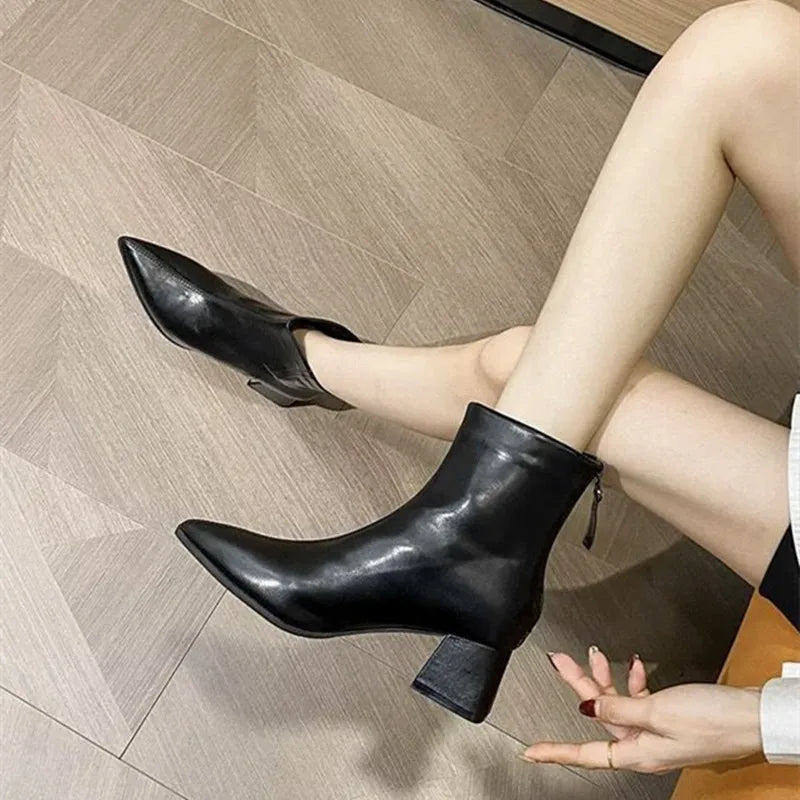 Elegant Soft Leather Ankle Boots