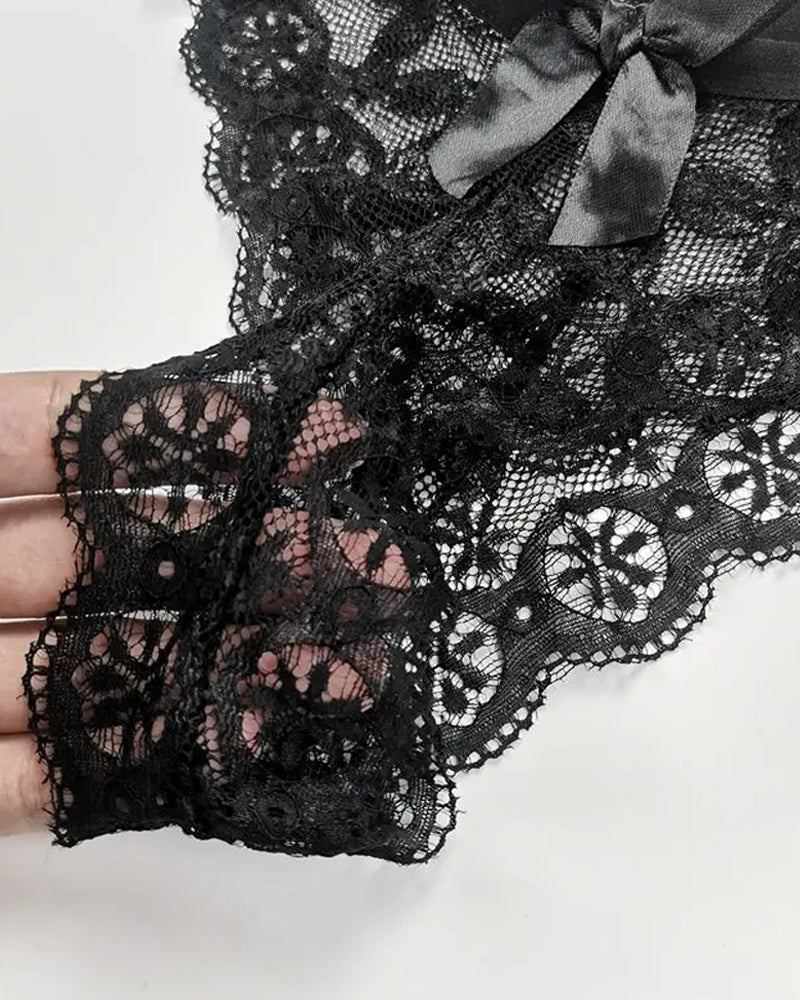 Lace Bow Low-rise Thong