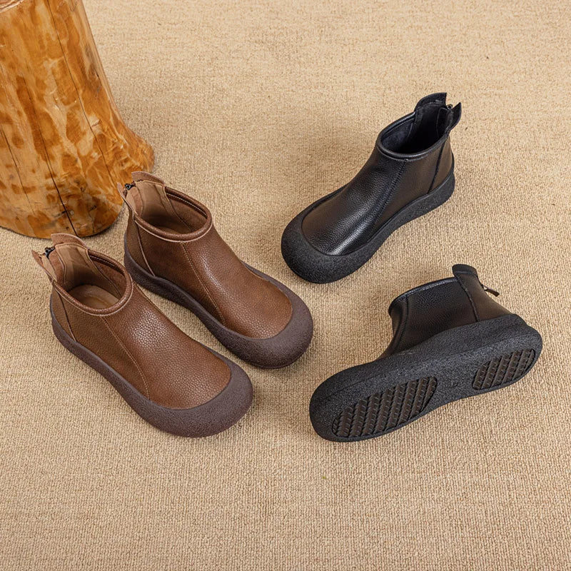 Fall/Winter Genuine Leather Ankle Boots