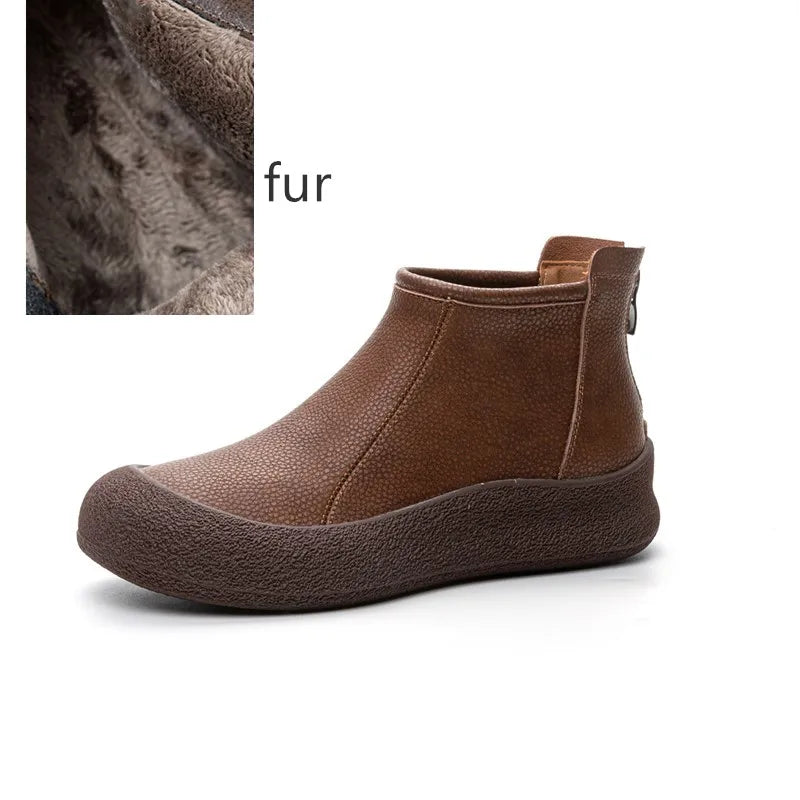Fall/Winter Genuine Leather Ankle Boots