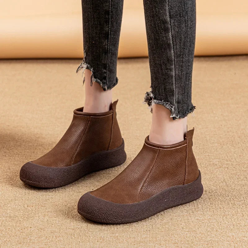 Fall/Winter Genuine Leather Ankle Boots