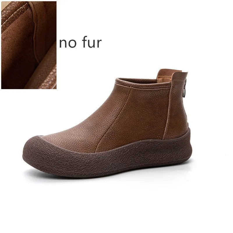 Fall/Winter Genuine Leather Ankle Boots
