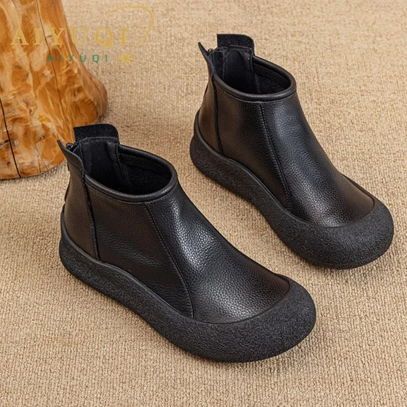 Fall/Winter Genuine Leather Ankle Boots