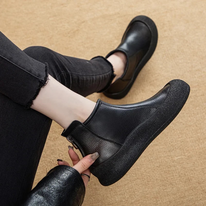 Fall/Winter Genuine Leather Ankle Boots