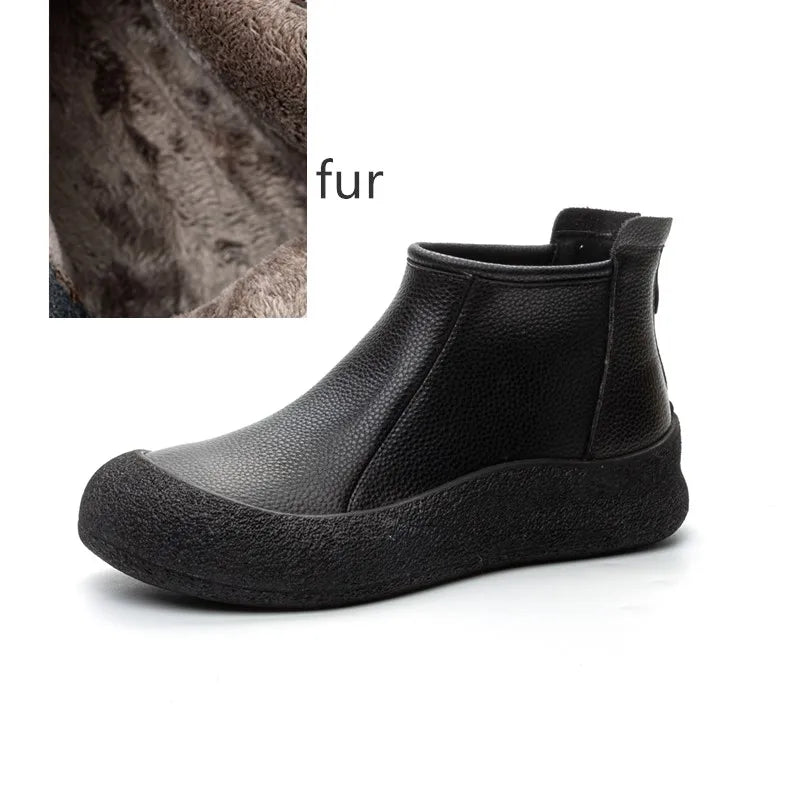 Fall/Winter Genuine Leather Ankle Boots