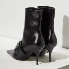 Belt Buckle Decoration Ankle Boots