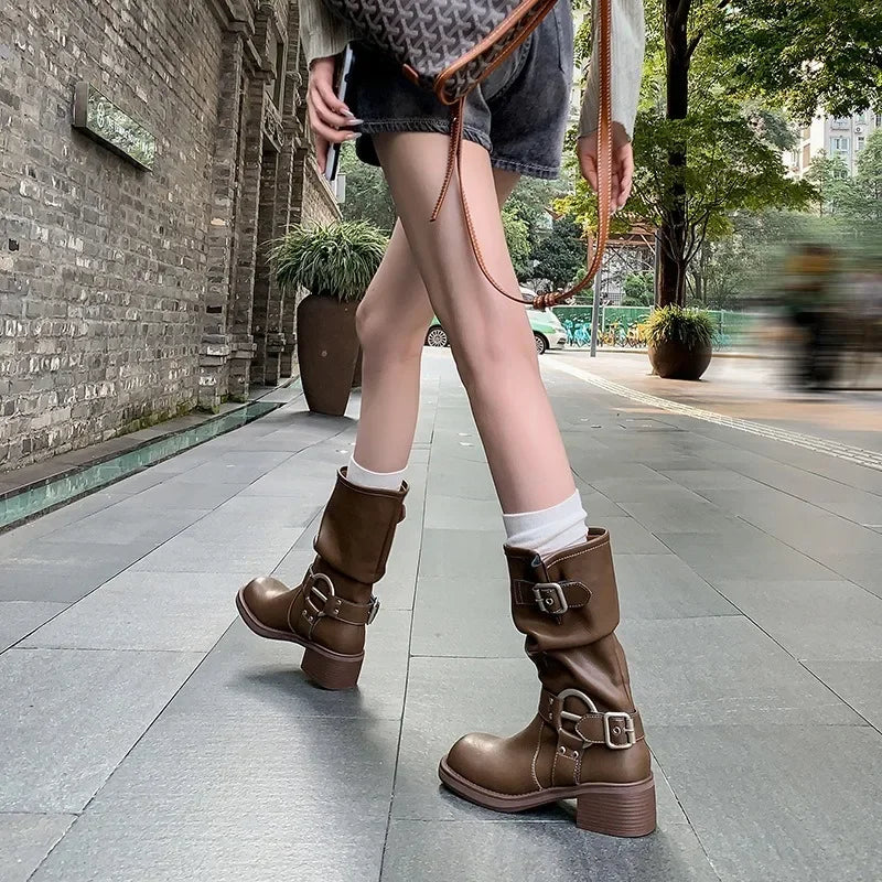 Buckle Motorcycle Boots